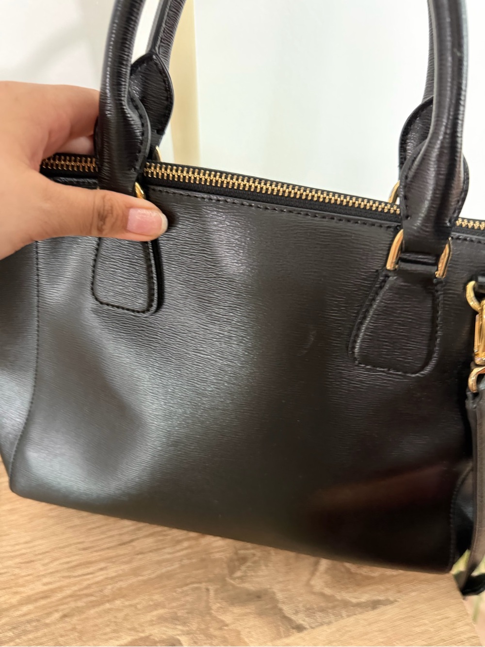 Lauren Ralph Lauren Stefanie II Black Leather Satchel Tote Crossbody Bag Classic - Picture 3 of 7